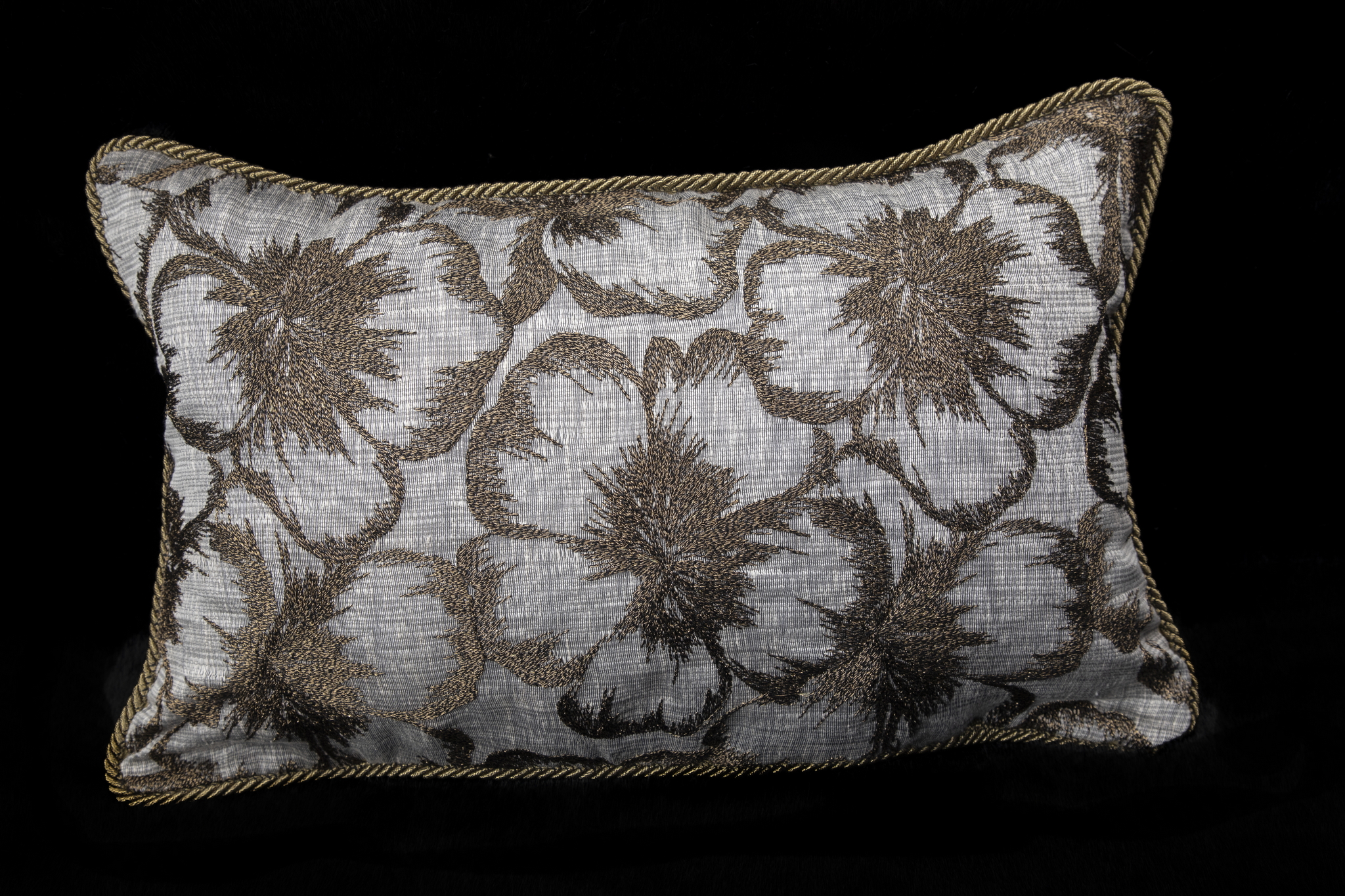 Retro Style Floral Silk Cushion